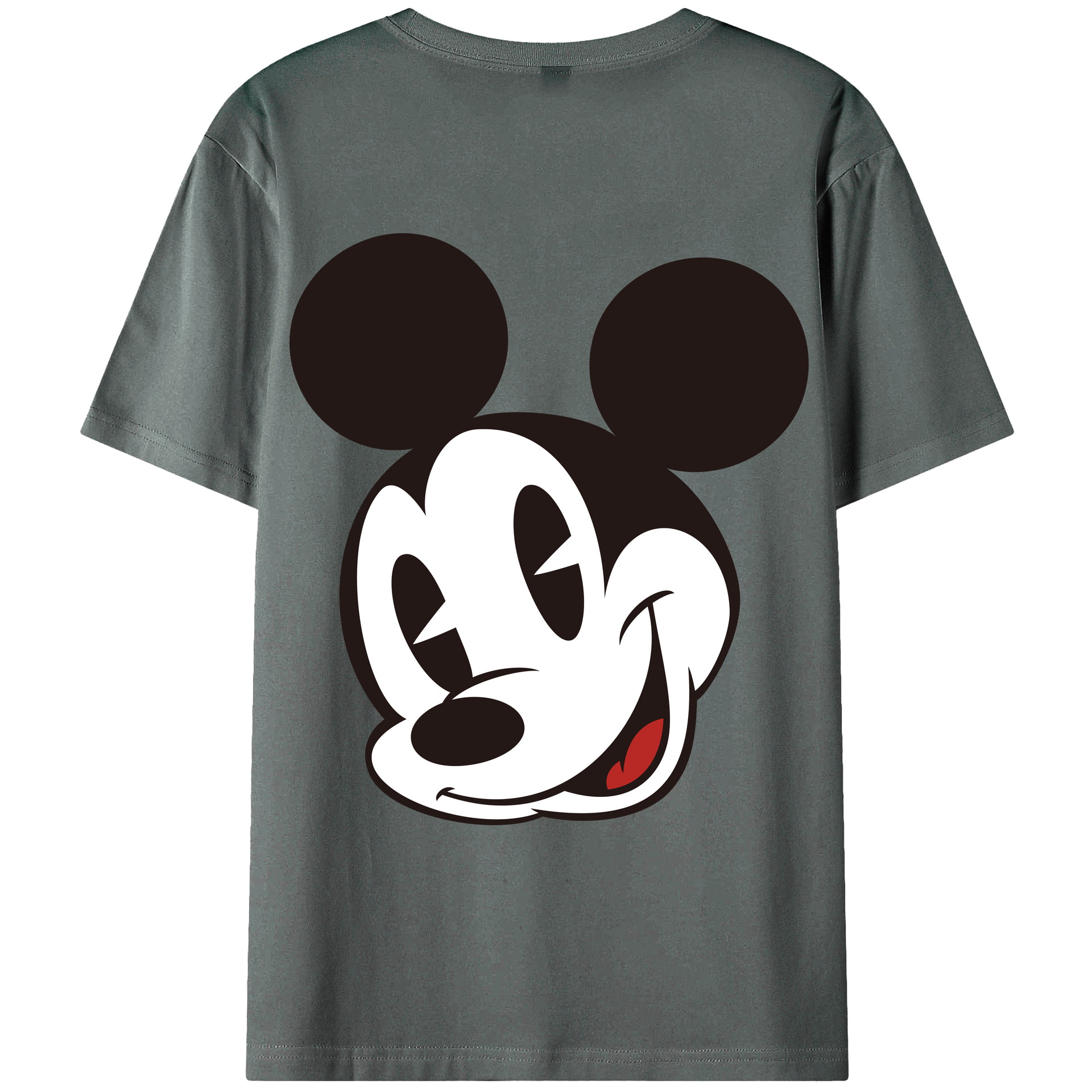 ミッキーマウス Mickey Mouse 綿100％ メンズ半袖Tシャツ（バックプリント） 通気性